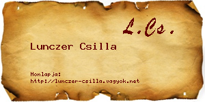 Lunczer Csilla névjegykártya